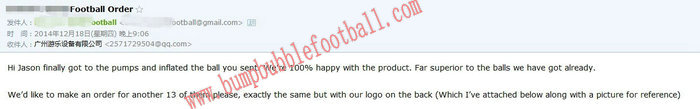 feedback from Luke about zorb football